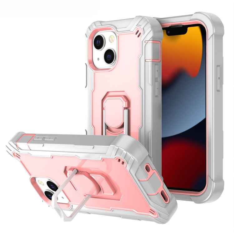 PC + Rubber 3-layers Shockproof Protective Case with Rotating Holder, For iPhone 13 mini, For iPhone 13, For iPhone 13 Pro, For iPhone 13 Pro Max