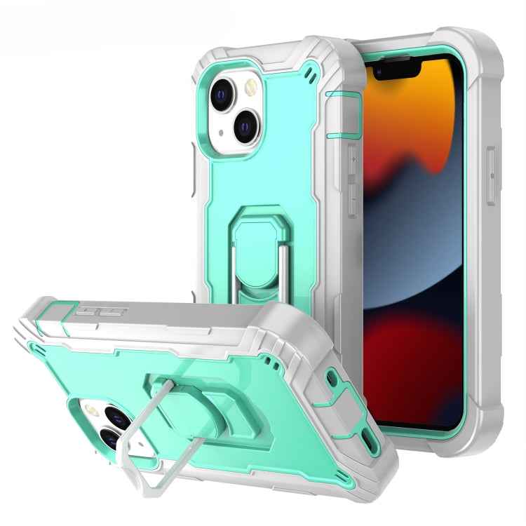 PC + Rubber 3-layers Shockproof Protective Case with Rotating Holder, For iPhone 13 mini, For iPhone 13, For iPhone 13 Pro, For iPhone 13 Pro Max