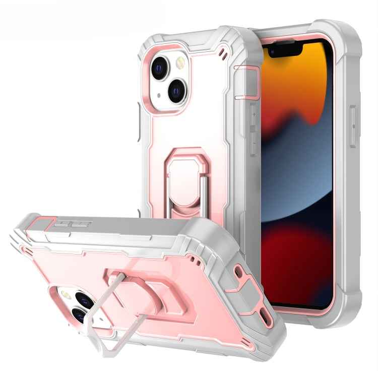 PC + Rubber 3-layers Shockproof Protective Case with Rotating Holder, For iPhone 13 mini, For iPhone 13, For iPhone 13 Pro, For iPhone 13 Pro Max