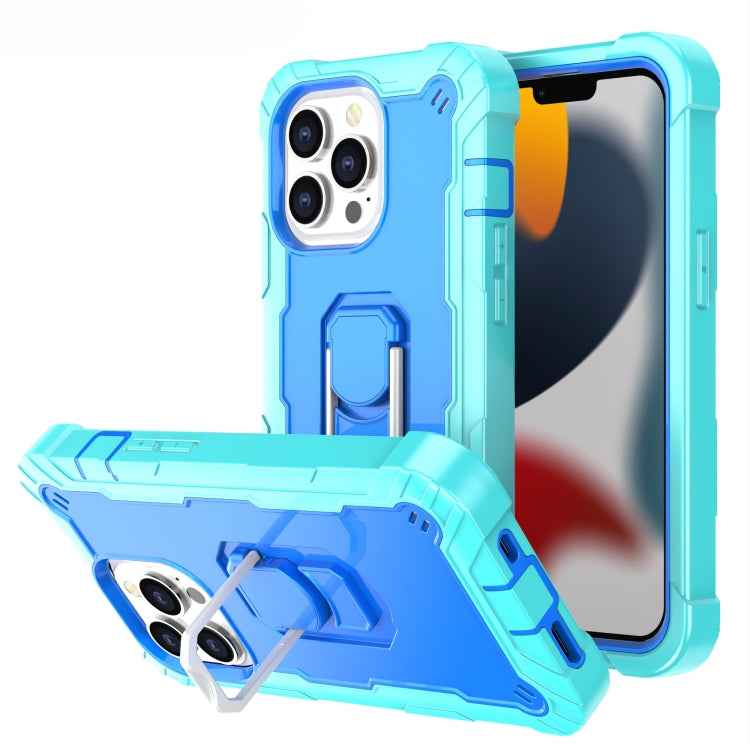 PC + Rubber 3-layers Shockproof Protective Case with Rotating Holder, For iPhone 13 mini, For iPhone 13, For iPhone 13 Pro, For iPhone 13 Pro Max