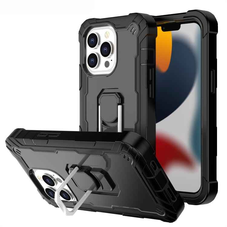 PC + Rubber 3-layers Shockproof Protective Case with Rotating Holder, For iPhone 13 mini, For iPhone 13, For iPhone 13 Pro, For iPhone 13 Pro Max