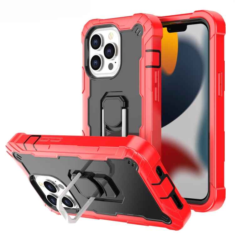PC + Rubber 3-layers Shockproof Protective Case with Rotating Holder, For iPhone 13 mini, For iPhone 13, For iPhone 13 Pro, For iPhone 13 Pro Max