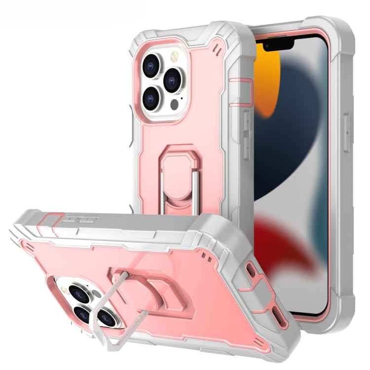 PC + Rubber 3-layers Shockproof Protective Case with Rotating Holder, For iPhone 13 mini, For iPhone 13, For iPhone 13 Pro, For iPhone 13 Pro Max