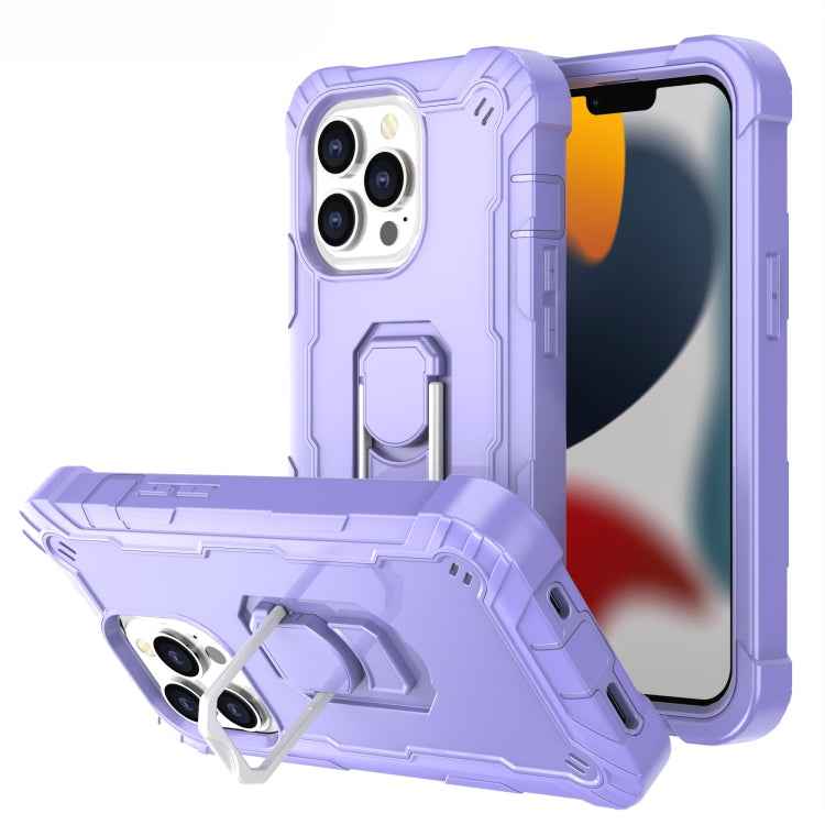PC + Rubber 3-layers Shockproof Protective Case with Rotating Holder, For iPhone 13 mini, For iPhone 13, For iPhone 13 Pro, For iPhone 13 Pro Max