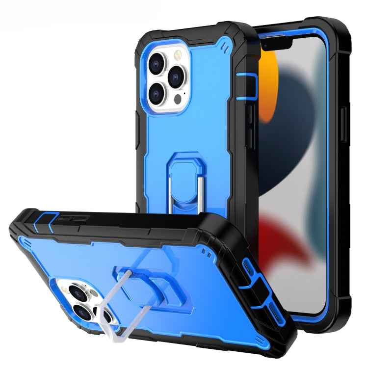 PC + Rubber 3-layers Shockproof Protective Case with Rotating Holder, For iPhone 13 mini, For iPhone 13, For iPhone 13 Pro, For iPhone 13 Pro Max
