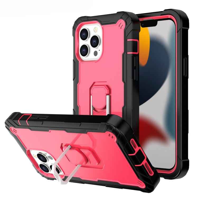 PC + Rubber 3-layers Shockproof Protective Case with Rotating Holder, For iPhone 13 mini, For iPhone 13, For iPhone 13 Pro, For iPhone 13 Pro Max