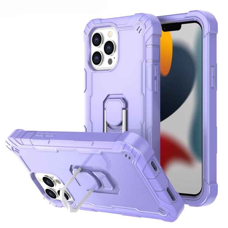 PC + Rubber 3-layers Shockproof Protective Case with Rotating Holder, For iPhone 13 mini, For iPhone 13, For iPhone 13 Pro, For iPhone 13 Pro Max