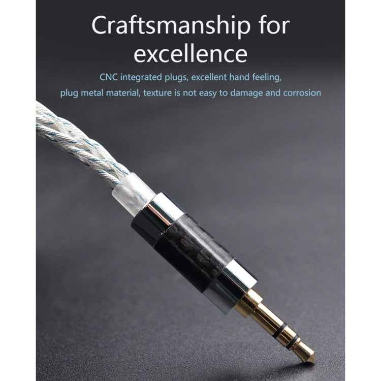 KZ 3.5mm Plug 784-core Blue Silver Mixed Braided Silver-plated Earphone Upgrade Cable For KZ ZS10 Pro / DQ6 / ASX, Cable Length: 1.2m