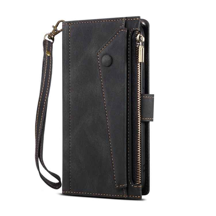 Retro Frosted Horizontal Flip Leather Case with Holder & Card Slot & Wallet & Zipper Pocket & Lanyard, For iPhone XS Max, For iPhone SE 2022 / SE 2020 & 8 & 7, For iPhone 6 & 6s, For iPhone 8 Plus & 7 Plus, For iPhone 6 Plus & 6s Plus, For iPhone 11