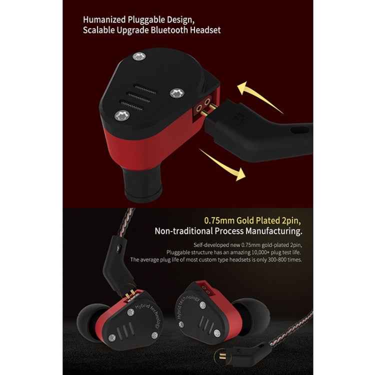 KZ ZSA Ring Iron Hybrid Drive Sport In-ear Wired Earphone,