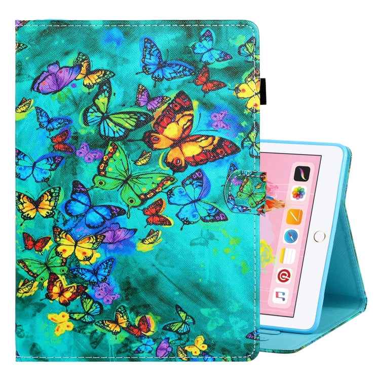 Colored Drawing Horizontal Flip PU Leather Case with Holder & Card Slot & Sleep / Wake-up Function