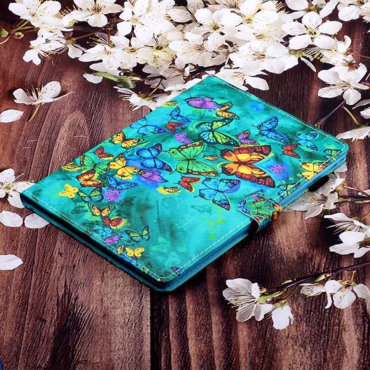 Colored Drawing Horizontal Flip PU Leather Case with Holder & Card Slot & Sleep / Wake-up Function