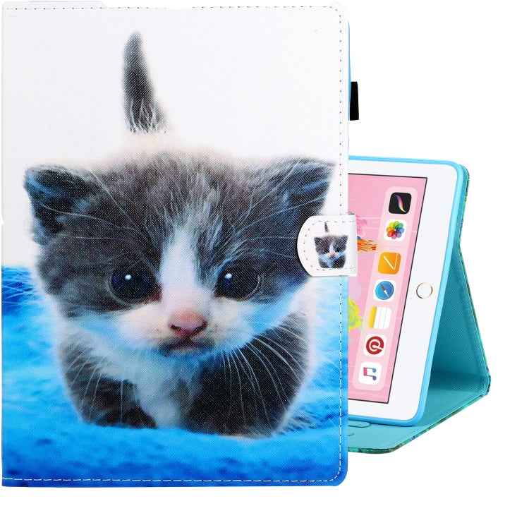 Colored Drawing Horizontal Flip PU Leather Case with Holder & Card Slot & Sleep / Wake-up Function