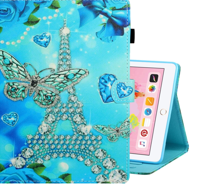 Colored Drawing Horizontal Flip PU Leather Case with Holder & Card Slot & Sleep / Wake-up Function