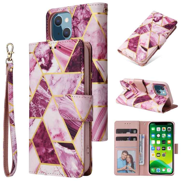 Marble Bronzing Stitching Horizontal Flip PU Leather Case with Holder & Card Slots & Wallet & Photo Frame, For iPhone 13 mini, For iPhone 13, For iPhone 13 Pro, For iPhone 13 Pro Max