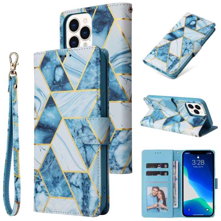 Marble Bronzing Stitching Horizontal Flip PU Leather Case with Holder & Card Slots & Wallet & Photo Frame, For iPhone 13 mini, For iPhone 13, For iPhone 13 Pro, For iPhone 13 Pro Max