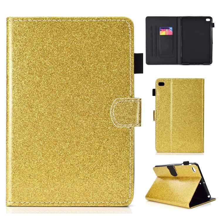 Varnish Glitter Powder Horizontal Flip Leather Case with Holder & Card Slot