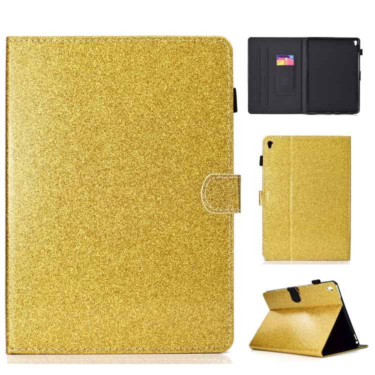 Varnish Glitter Powder Horizontal Flip Leather Case with Holder & Card Slot
