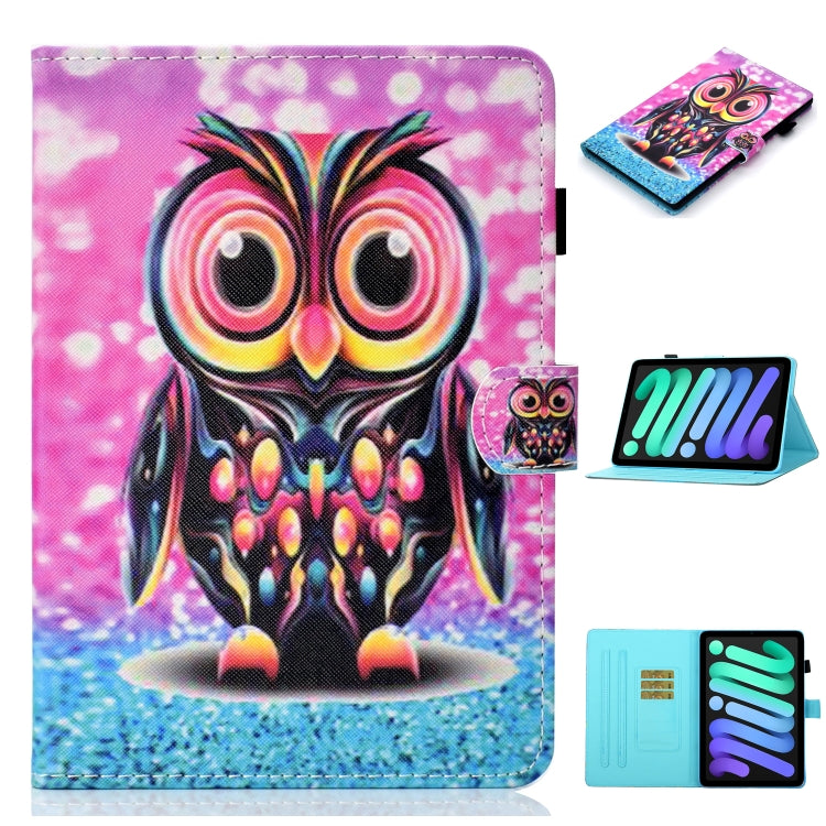Coloured Drawing Horizontal Flip Leather Case with Holder & Card Slot & Sleep / Wake-up Function, For iPad mini 2024 / mini 6