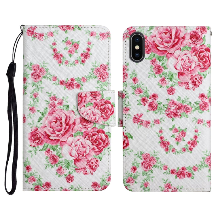 Painted Pattern Horizontal Flip Leather Case with Holder & Card Slot & Wallet, For iPhone X / XS, For iPhone SE 2022 / SE 2020 / 8 / 7, For iPhone 8 Plus & 7 Plus
