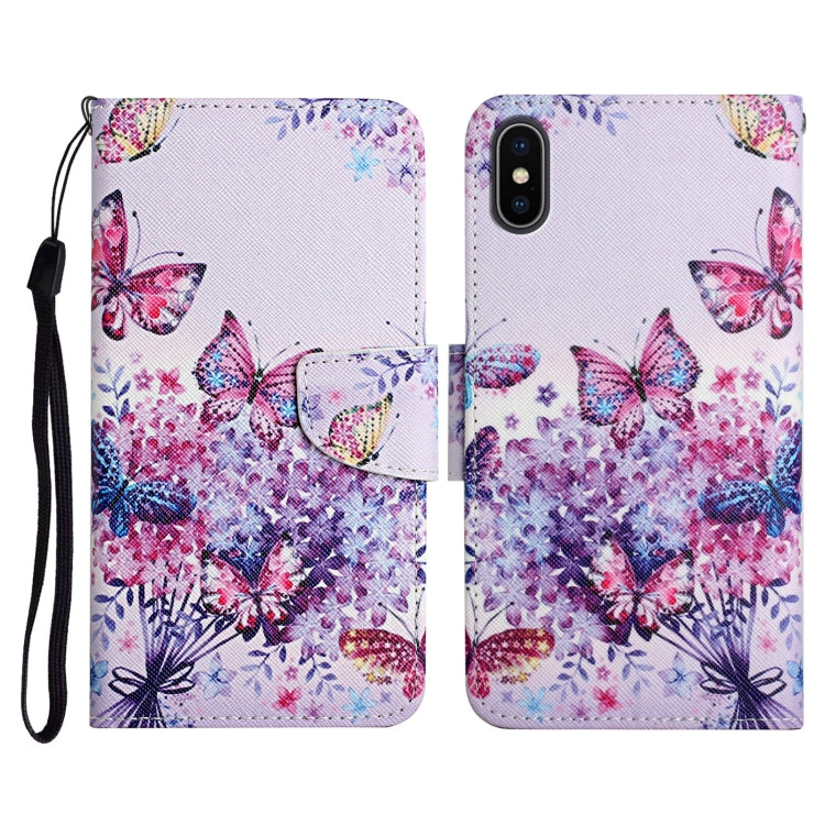 Painted Pattern Horizontal Flip Leather Case with Holder & Card Slot & Wallet, For iPhone X / XS, For iPhone SE 2022 / SE 2020 / 8 / 7, For iPhone 8 Plus & 7 Plus