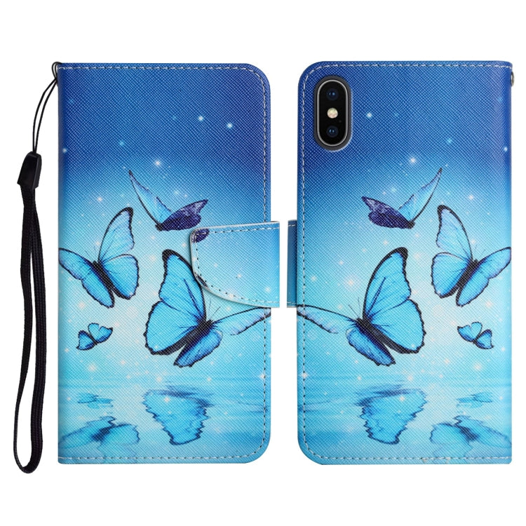 Painted Pattern Horizontal Flip Leather Case with Holder & Card Slot & Wallet, For iPhone X / XS, For iPhone SE 2022 / SE 2020 / 8 / 7, For iPhone 8 Plus & 7 Plus