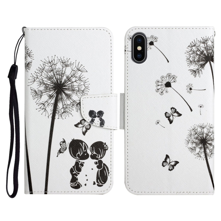 Painted Pattern Horizontal Flip Leather Case with Holder & Card Slot & Wallet, For iPhone X / XS, For iPhone SE 2022 / SE 2020 / 8 / 7, For iPhone 8 Plus & 7 Plus