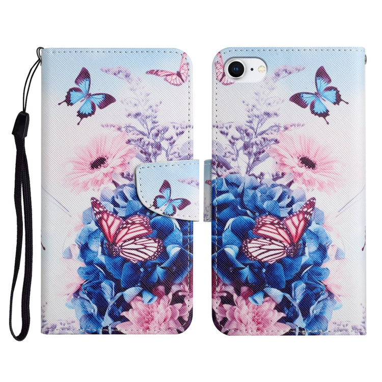 Painted Pattern Horizontal Flip Leather Case with Holder & Card Slot & Wallet, For iPhone X / XS, For iPhone SE 2022 / SE 2020 / 8 / 7, For iPhone 8 Plus & 7 Plus
