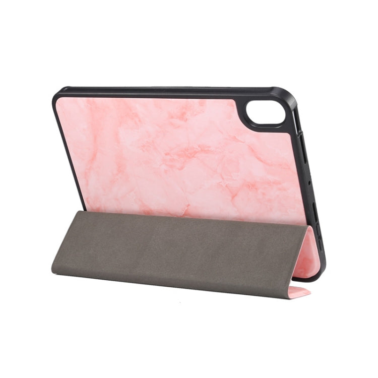 Marble Texture Smart Leather Tablet Case with 3-Folding Holder & Pen Slot, For iPad mini 6 / mini 2024