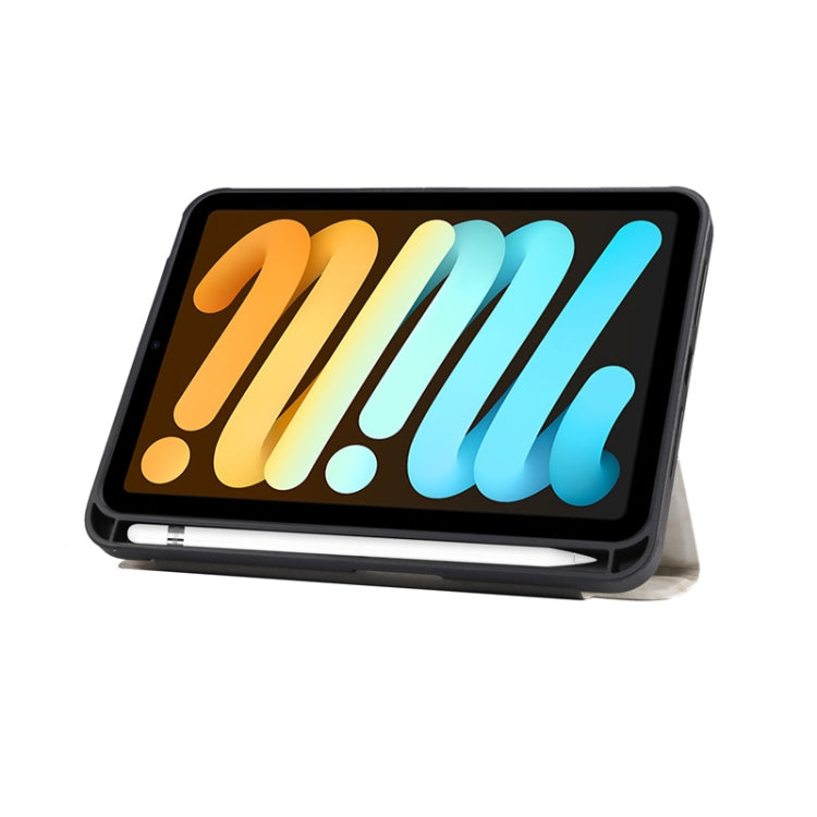 Marble Texture Smart Leather Tablet Case with 3-Folding Holder & Pen Slot, For iPad mini 6 / mini 2024