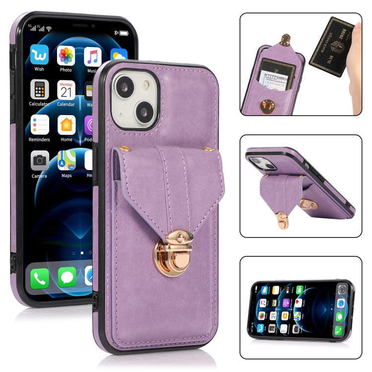 Fashion Buckle Protective Case with Holder & Card Slot & Wallet & Lanyard, For iPhone 13 Pro Max, For iPhone 13 Pro, For iPhone 13, For iPhone 13 mini