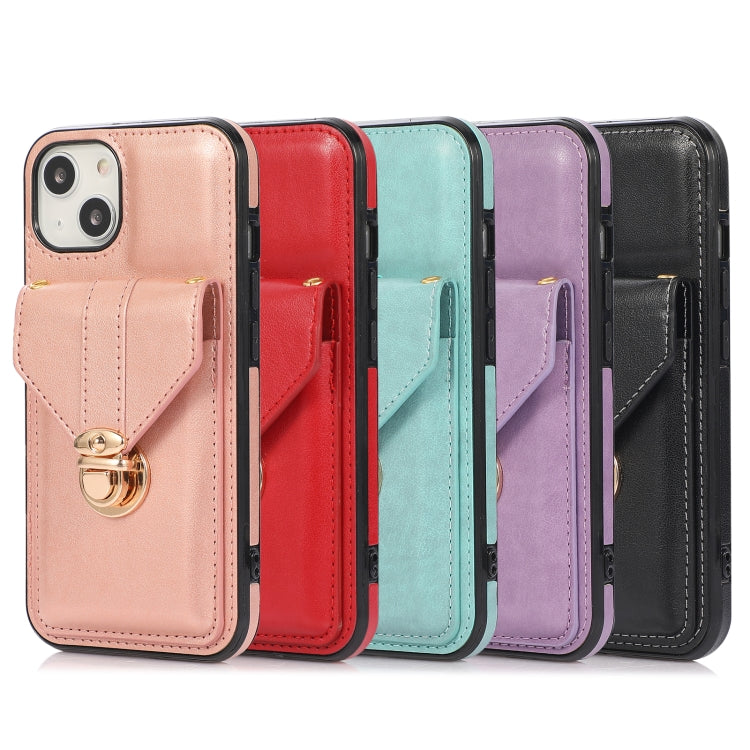 Fashion Buckle Protective Case with Holder & Card Slot & Wallet & Lanyard, For iPhone 13 Pro Max, For iPhone 13 Pro, For iPhone 13, For iPhone 13 mini