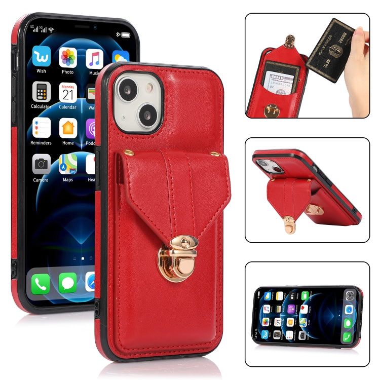 Fashion Buckle Protective Case with Holder & Card Slot & Wallet & Lanyard, For iPhone 13 Pro Max, For iPhone 13 Pro, For iPhone 13, For iPhone 13 mini