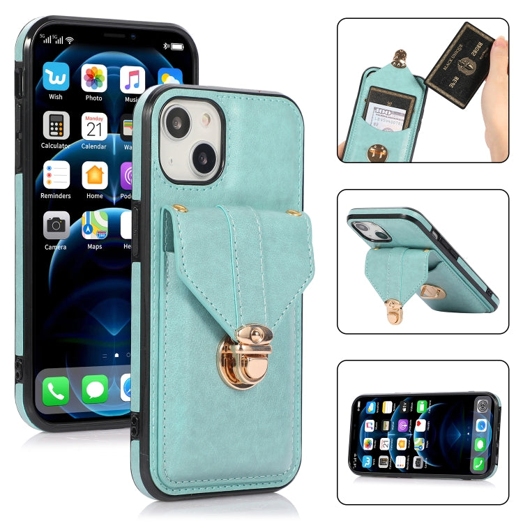 Fashion Buckle Protective Case with Holder & Card Slot & Wallet & Lanyard, For iPhone 13 Pro Max, For iPhone 13 Pro, For iPhone 13, For iPhone 13 mini