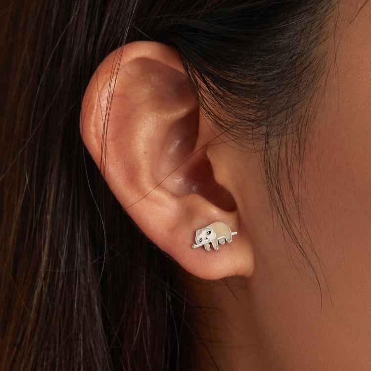 S925 Sterling Silver Cute Sloth Ear Studs Women Earrings