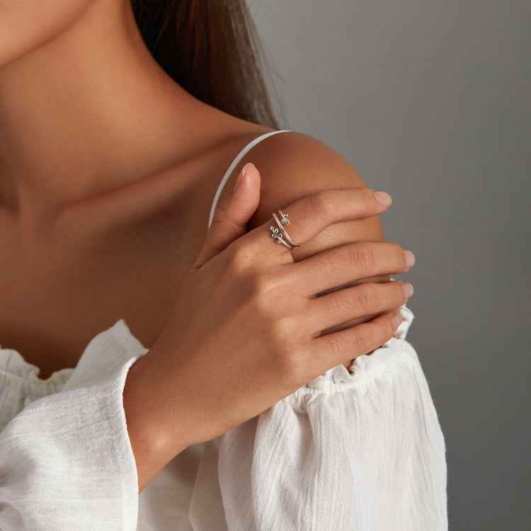 S925 Sterling Silver Multi-loop Wicker Women Open Ring