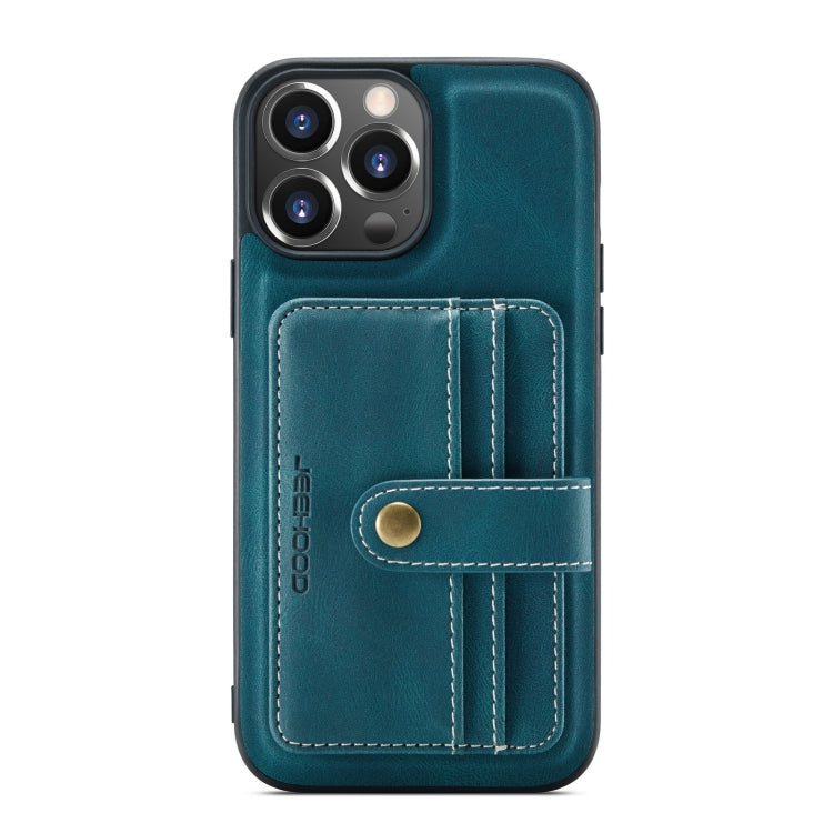 JEEHOOD Anti-theft Brush Magnetic PU + TPU Protective Case with Card Slot, For iPhone 13 mini, For iPhone 13, For iPhone 13 Pro, For iPhone 13 Pro Max