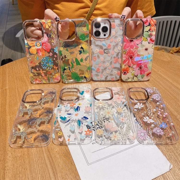 Glitter Powder Electroplating Flower Shockproof Phone Case, For iPhone 11 Pro, For iPhone 11 Pro Max