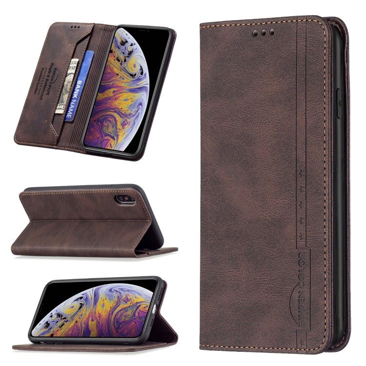 Magnetic RFID Blocking Anti-Theft Leather Case with Holder & Card Slots & Wallet, For iPhone XS Max, For iPhone SE 2022 / SE 2020 / 7 / 8, For iPhone 7 Plus / 8 Plus