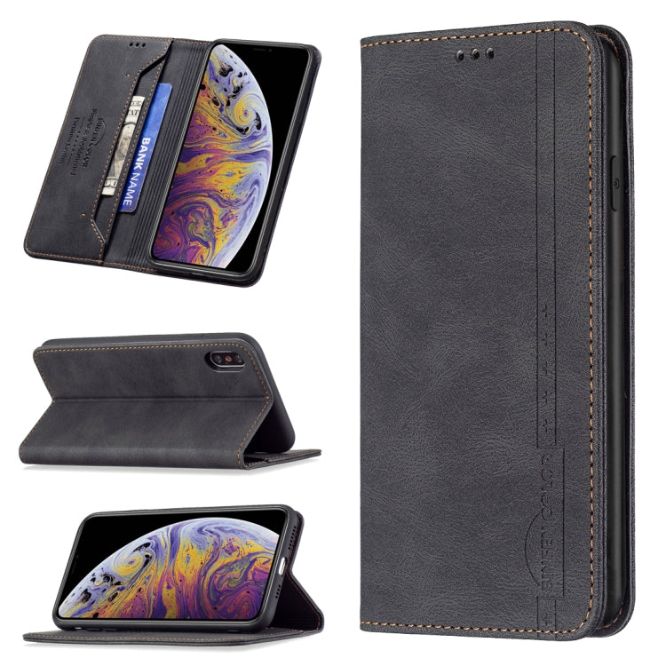 Magnetic RFID Blocking Anti-Theft Leather Case with Holder & Card Slots & Wallet, For iPhone XS Max, For iPhone SE 2022 / SE 2020 / 7 / 8, For iPhone 7 Plus / 8 Plus