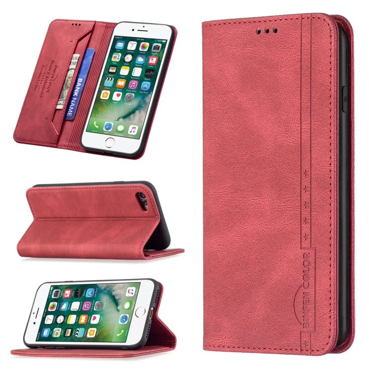 Magnetic RFID Blocking Anti-Theft Leather Case with Holder & Card Slots & Wallet, For iPhone XS Max, For iPhone SE 2022 / SE 2020 / 7 / 8, For iPhone 7 Plus / 8 Plus