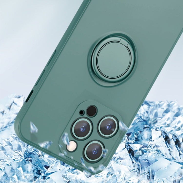 All-inclusive Liquid Silicone Phone Protective Case with Ring Holder & Lanyard, For iPhone 13 mini, For iPhone 13, For iPhone 13 Pro