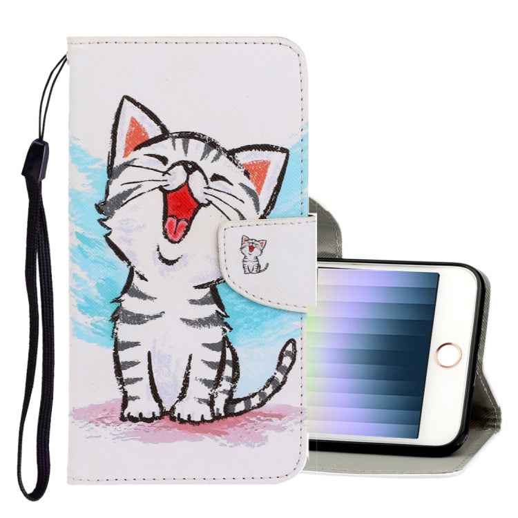 3D Colored Drawing Horizontal Flip PU Leather Case with Holder & Card Slots & Wallet