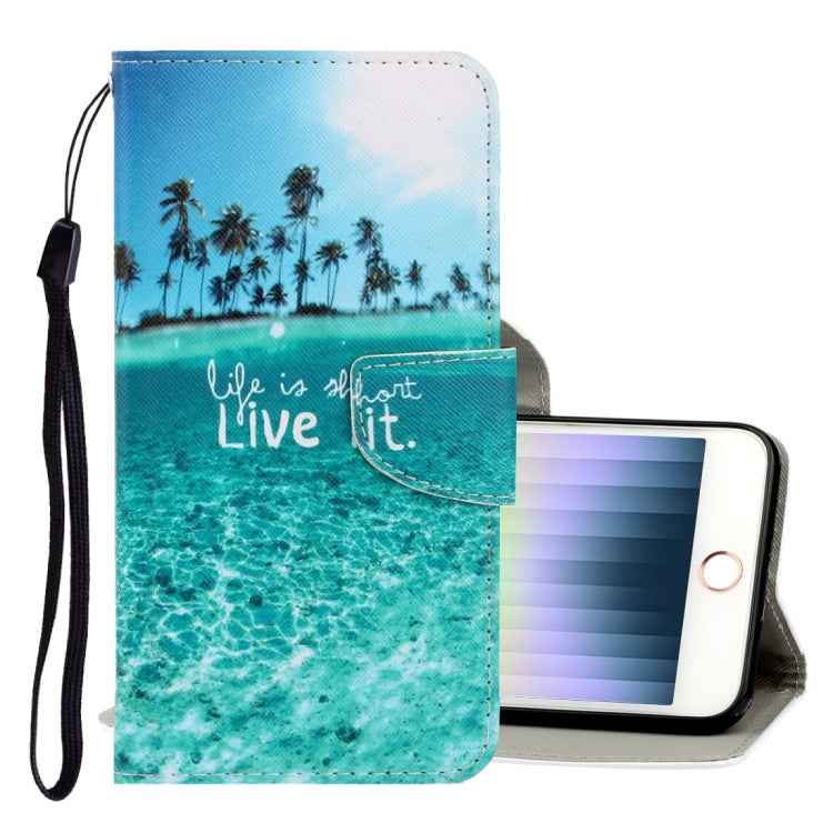 3D Colored Drawing Horizontal Flip PU Leather Case with Holder & Card Slots & Wallet