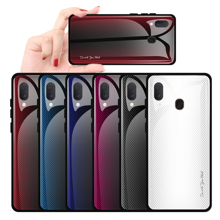 Texture Gradient Glass Protective Case, For Galaxy A20 / A30, For Galaxy A50, For Galaxy A80 / A90, For Galaxy Note 9, For Galaxy Note 10 Pro, For Galaxy S10, For iPhone SE 2022 / SE 2020 / 8 / 7, For iPhone XS Max