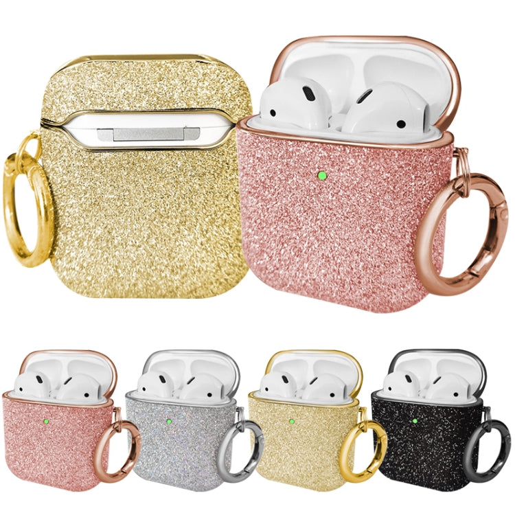 Electroplating Glitter Powder Wireless Earphone Protective Case, For AirPods 1 / 2
