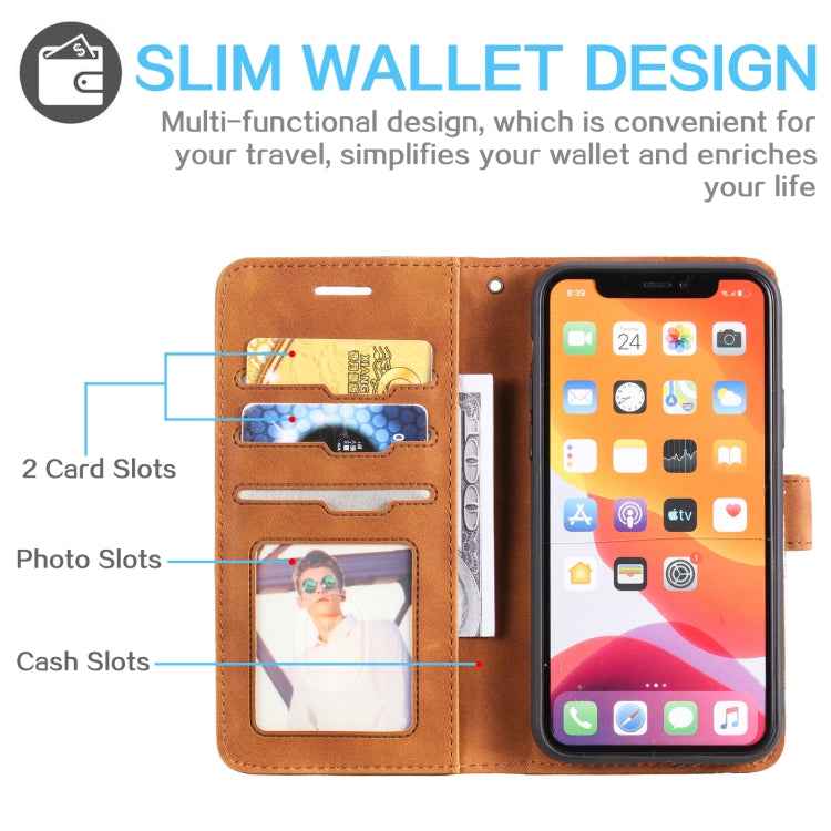 Skin Feel Anti-theft Brush Horizontal Flip Leather Phone Case, For iPhone 11, For iPhone XS Max, For iPhone XR, For iPhone X / XS, For iPhone SE 2022 / SE 2020 / 8 / 7, For iPhone 8 Plus & 7 Plus