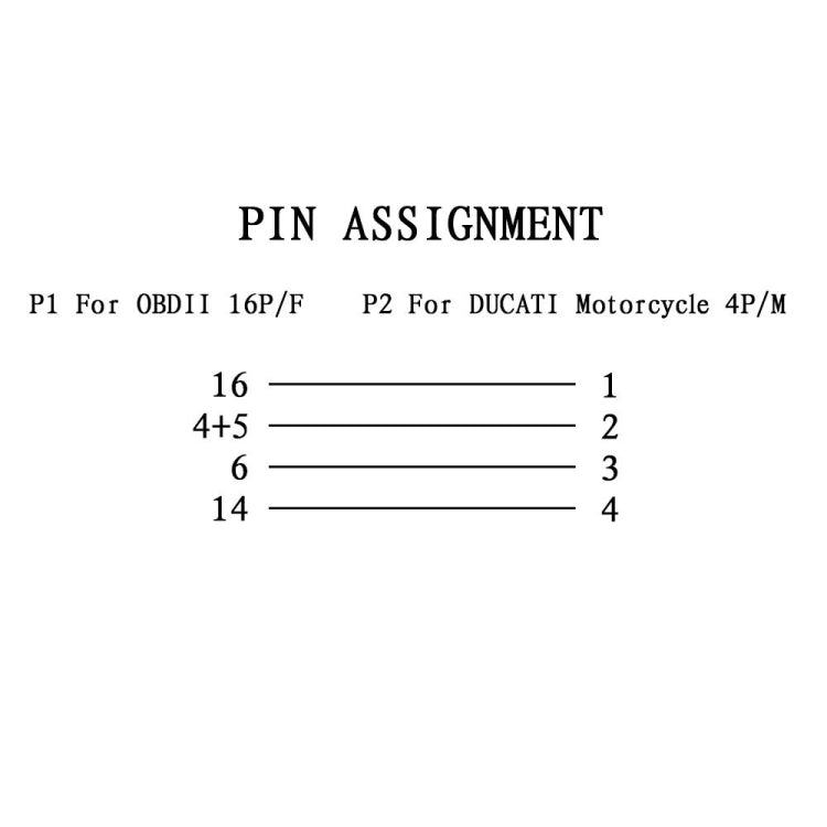4 Pin OBD Cable for Ducati Motorcycle, For Ducati Motorcycle
