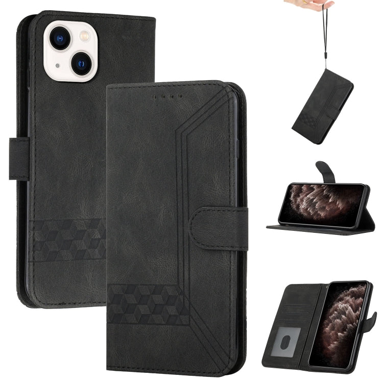 Cubic Skin Feel Flip Leather Phone Case, For iPhone 13 mini, For iPhone 13, For iPhone 13 Pro, For iPhone 13 Pro Max, For iPhone 12 mini, For iPhone 12 / 12 Pro, For iPhone 12 Pro Max, For iPhone 11, For iPhone 11 Pro