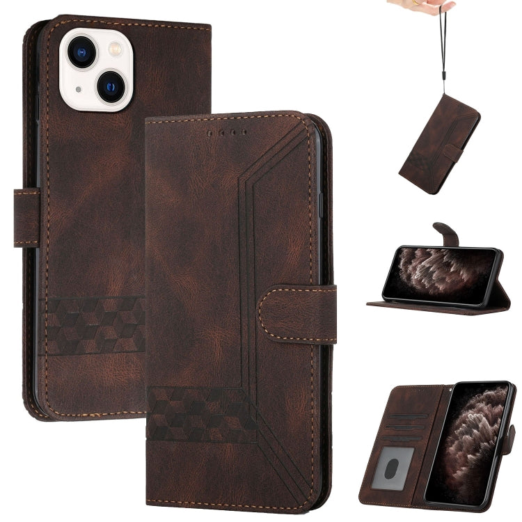 Cubic Skin Feel Flip Leather Phone Case, For iPhone 13 mini, For iPhone 13, For iPhone 13 Pro, For iPhone 13 Pro Max, For iPhone 12 mini, For iPhone 12 / 12 Pro, For iPhone 12 Pro Max, For iPhone 11, For iPhone 11 Pro